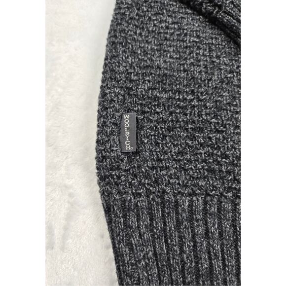 Woolrich Charcoal Overland 7124 Cotton Blend Waffleknit Sweater Men Sz XL Gray - Picture 7 of 7